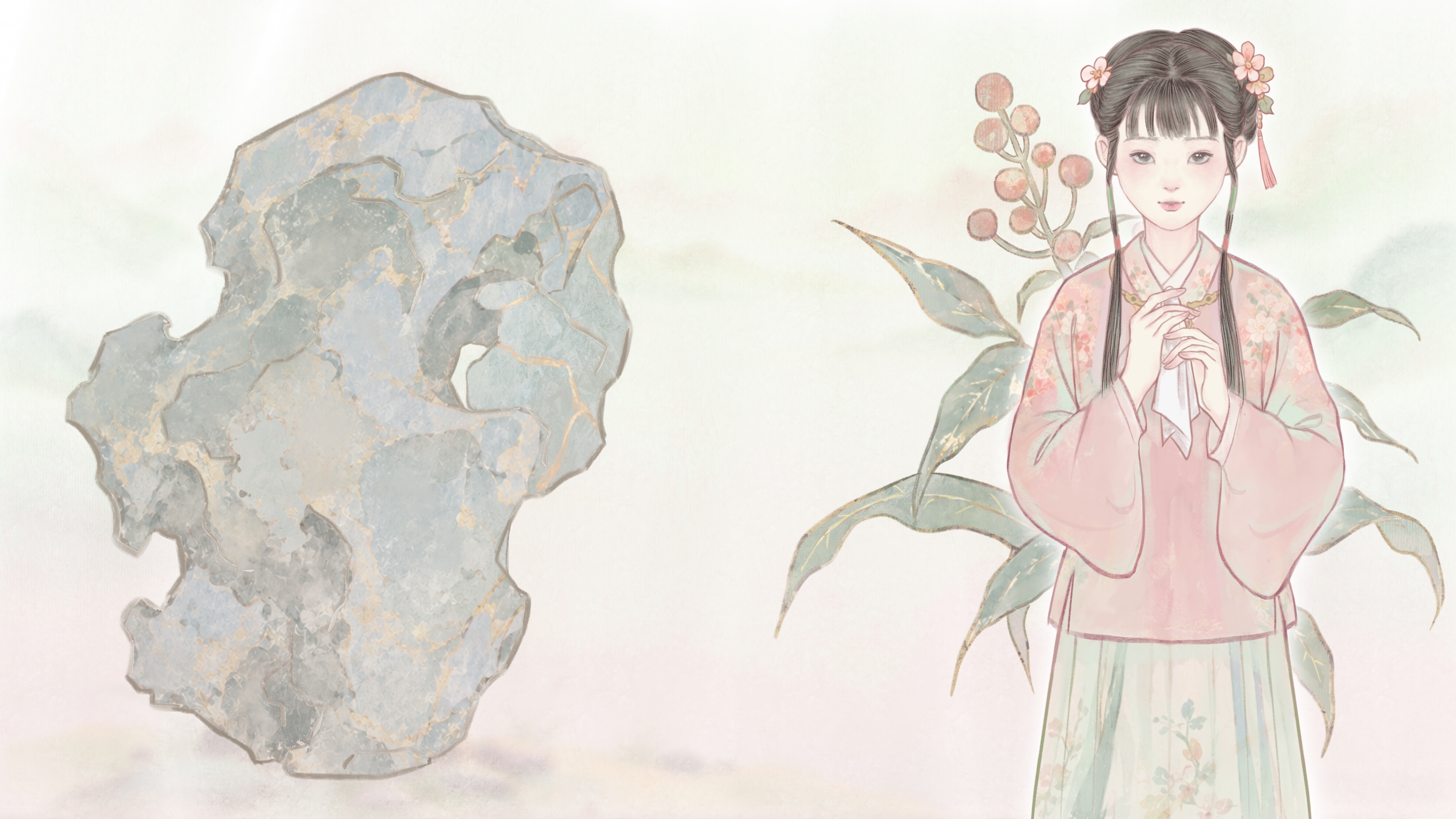 黛玉从仙草前浮现